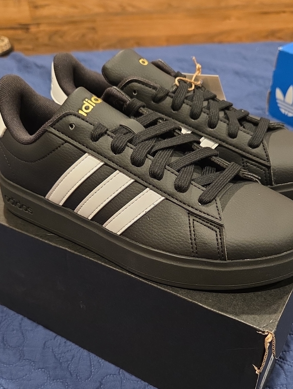 Adidas Women's Grand Court 2.0 Black/White Court-Style Sneakers Size 7